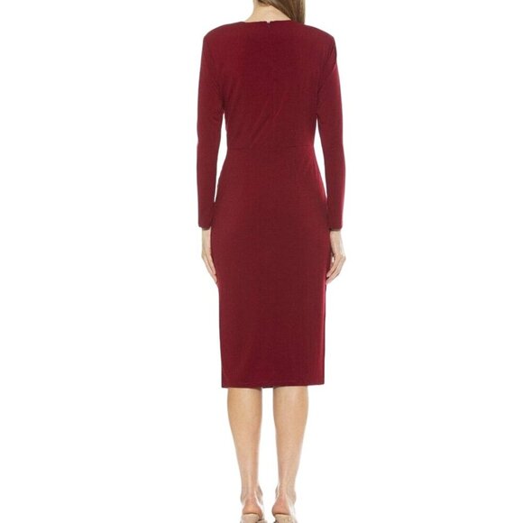 Alexia Admor NWT Nicolette Dress Midi Burgundy Size XL - Picture 4 of 9